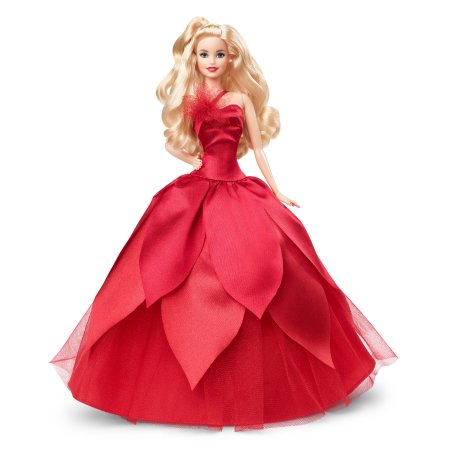 BARBIE Kolekcinė Barbie Holiday lėlė raudona suknele 2022, HBY03 HBY03