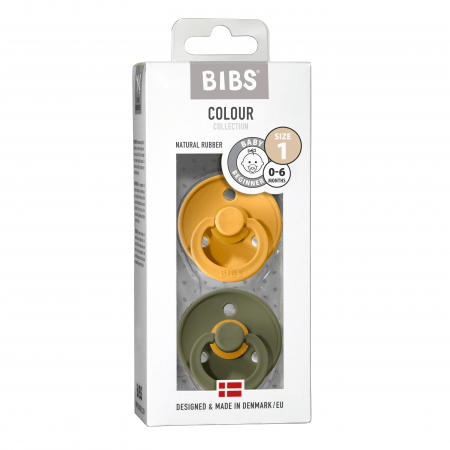 BIBS lateksiniai čiulptukai, 0-6m, 2 vnt., Honey Bee/Olive 5713795204663