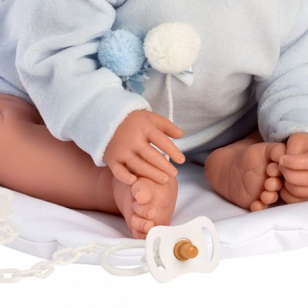 LLORENS kūdikis žydrame vokelyje, 44 cm, 84451 84451