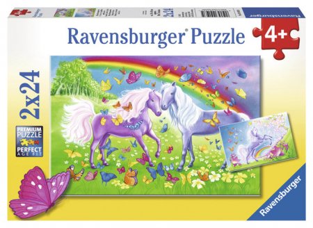 RAVENSBURGER dėlionė Rainbow Horses, 2x24d., 9193 9193