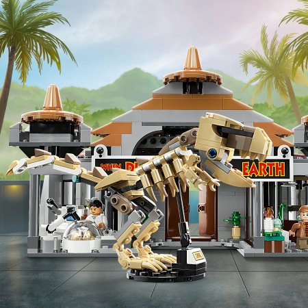 76961 LEGO® Jurassic World™ Lankytojų centras Tiranozauro ir velociraptoriaus ataka 76961