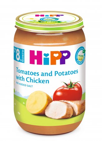 HiPP ekologiška tyrelė Bulvės ir pomidorai su vištiena, 8M+, 6510 6510