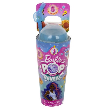 BARBIE Pop Cutie Reveal lėlės rinkinys, vaisių sulčių serija vaisių gėrimas, HNW42 HNW42