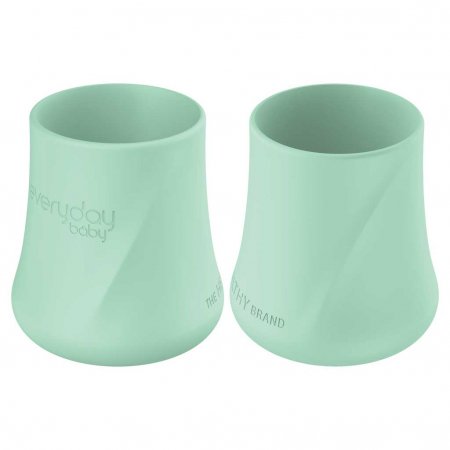 EVERYDAY BABY silikoninis puodelis, 6 m+, 2 vnt., Mint Green, 10531 10531