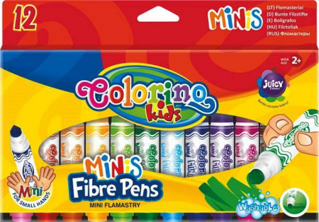 COLORINO KIDS flomasteriai Mini, 12 spalvų, 32117PTR 32117PTR