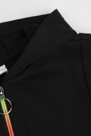 COCCODRILLO susegamas džemperis su gobtuvu JOYFUL PUNK KIDS, juodas, WC4132401JPK-021- 