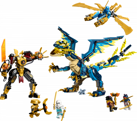 71796 LEGO® NINJAGO® Stichijų drakonas prieš Imperatorės robotą 71796