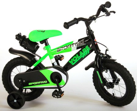 VOLARE Sportivo dviratis 12" žalios ir juodos sp., 2030 2030