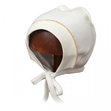 LORITA kepurė kūdikiui išvirkščiomis siūlėmis ŽIRAFIUKAS, ecru, 38 cm, 202 202