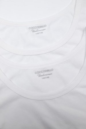 COCCODRILLO apatiniai marškinėliai be rankovių BASIC UNDERWEAR, balti, 116/122 cm, 2 vnt., WC2407201BAU-001 WC2407201BAU-001-164