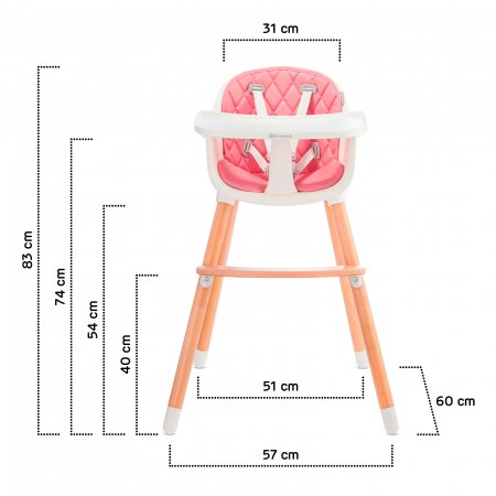 KINDERKRAFT maitinimo kėdutė SIENNA, rožinė KKKSIENPNK0000