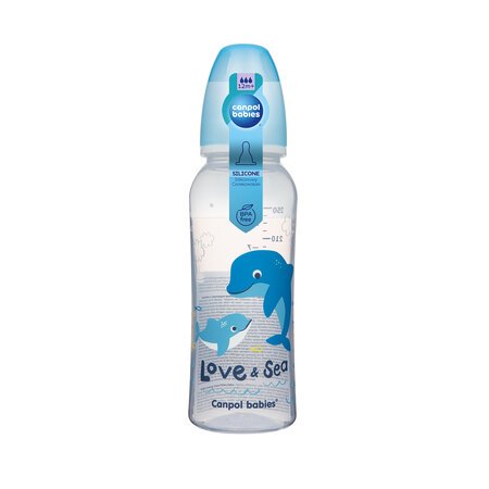 CANPOL BABIES siauro kaklelio buteliukas LOVE&SEA, 250 ml, 59/400 59/400