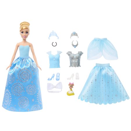 DISNEY PRINCESS Royal Fashion lėlė Cinderella su drabužių spinta, HMK53 HMK53
