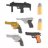 IWAKO trintukų-dėlionių rinkinys Model Gun, 4991685130143 4991685130143