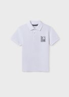 MAYORAL polo marškinėliai trumpomis rankovėmis 7C, balti, 6112-93